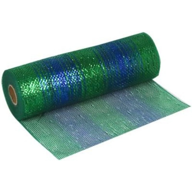 Deco Mesh 25cm x 9.1m (10yds) – Metallic Peacock Blend