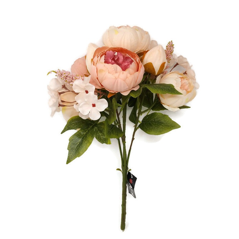 Vintage Pink Peony & Blossom Bush x 42cm