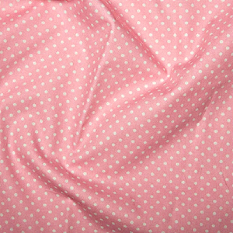 1 Metre Baby Pink 3mm Polka Dot 100% Cotton Poplin Fabric x 112cm wide ( cp0009 )