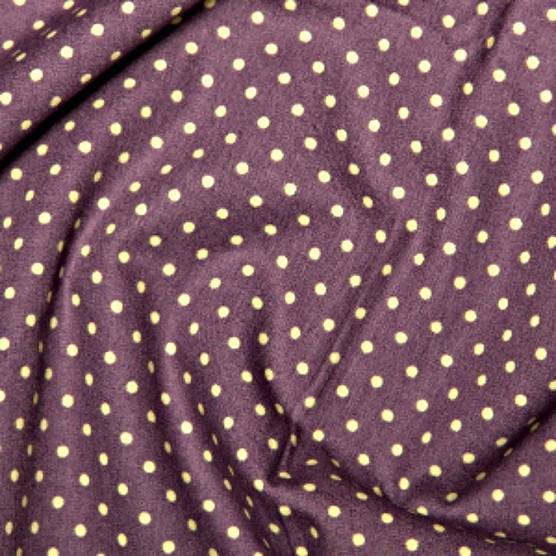1 Metre Plum 3mm Polka Dot 100% Cotton Poplin Fabric x 112cm wide