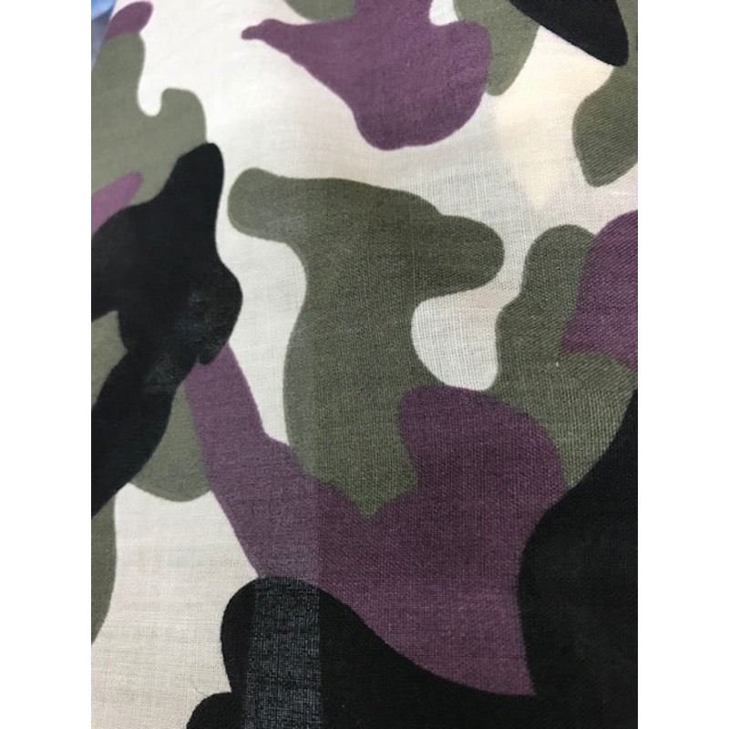 1 Metre Polycotton Camouflage Print Fabric x 112cm / 44 – Green & Purple ep158