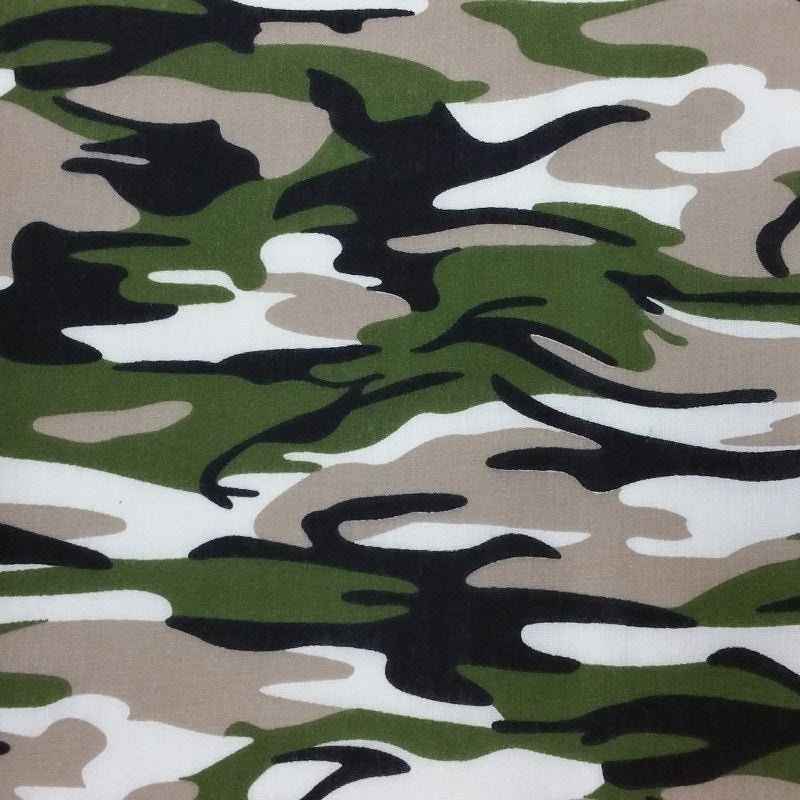 1 Metre Polycotton Green Camouflage Print Fabric x 112cm / 44 – C412