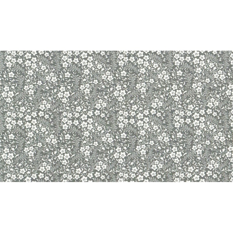 100% Cotton Fabric x 112cm / 44 – 1 Metre – Grey Floral
