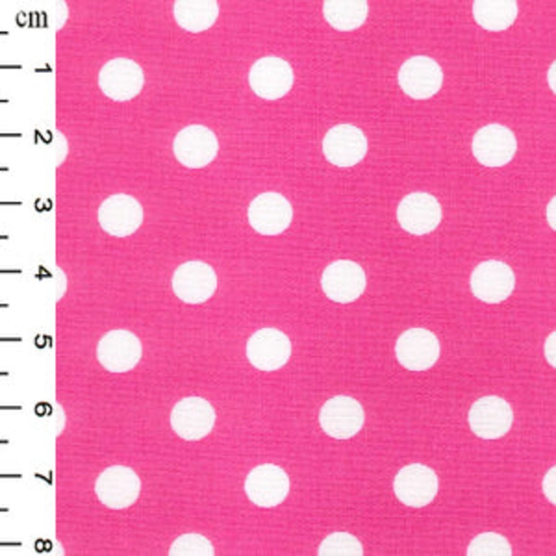 100% Cotton Poplin Fabric Cerise – 7mm Polka Dot – 112cm wide – 1 Metre