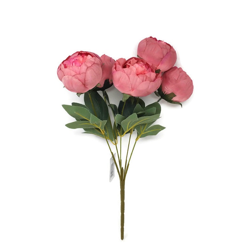 5 Head Peony Bush x 42cm – Dusky Pink
