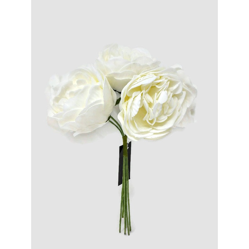 6 Stem Foam Peony Bunch x 24cm – Ivory