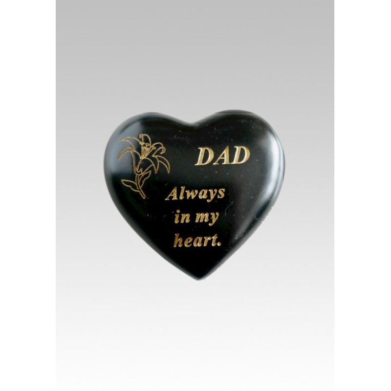 Black & Gold Lily Heart Stone – Dad
