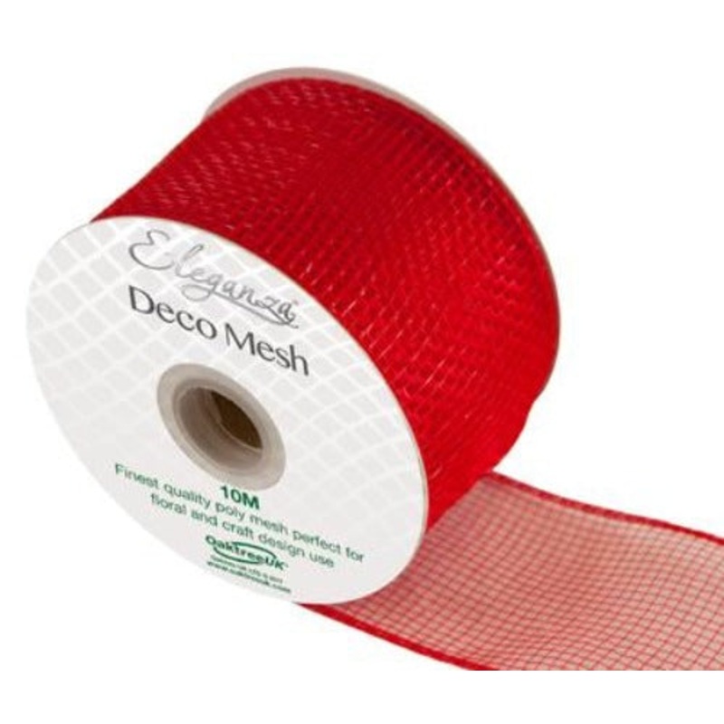 Deco Mesh  63mm x 10m – Red
