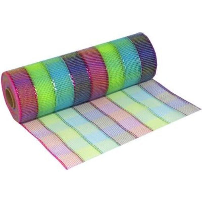 Deco Mesh Colourful Check 25cm x 9.1m (10yds)
