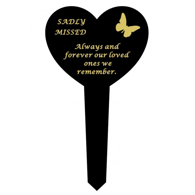 Plastic Black Heart Spike – Sadly Missed