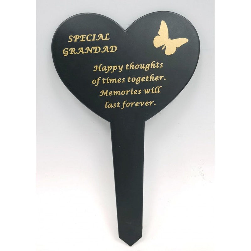 Plastic Black Heart Spike – Special Grandad