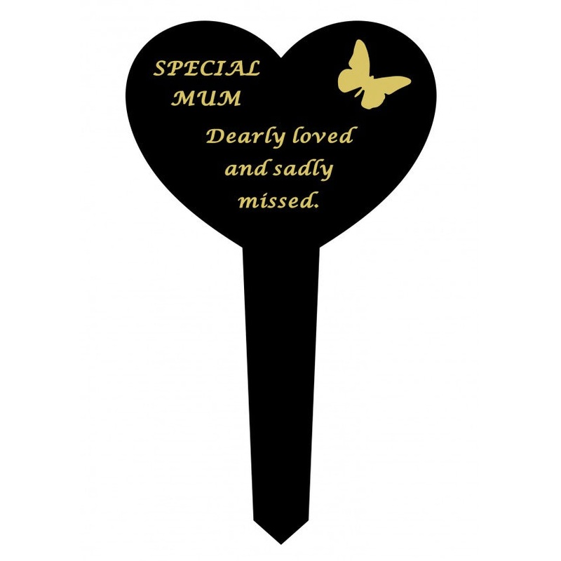 Plastic Black Heart Spike – Special Mum