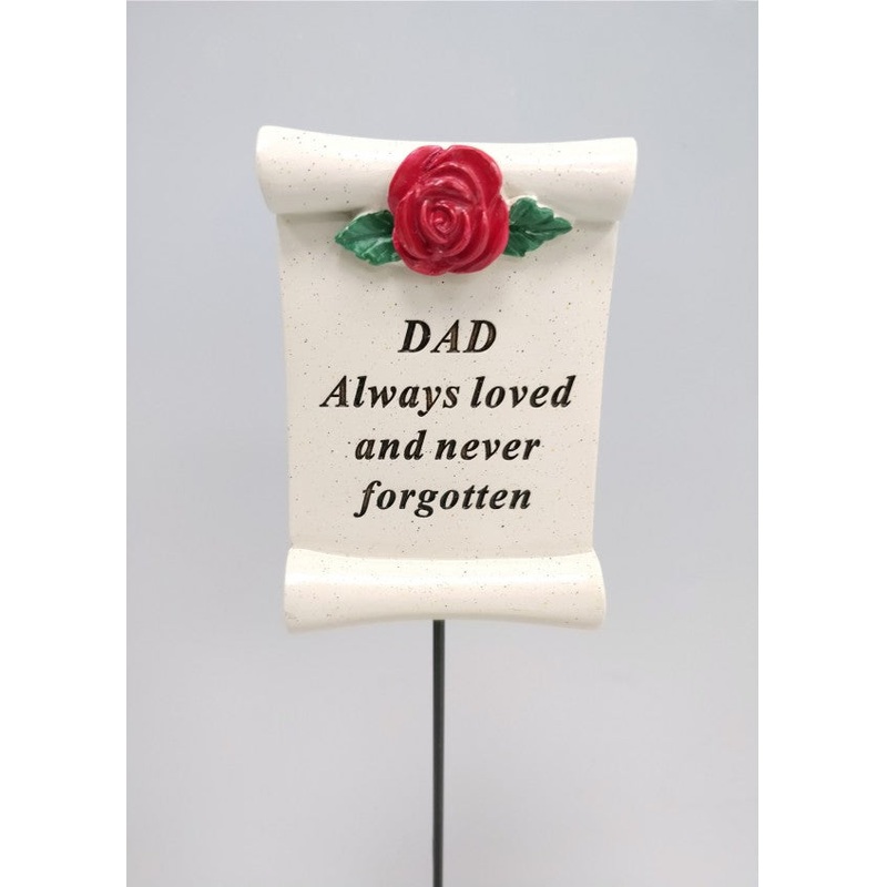 Red Rose Scroll Stick – Dad
