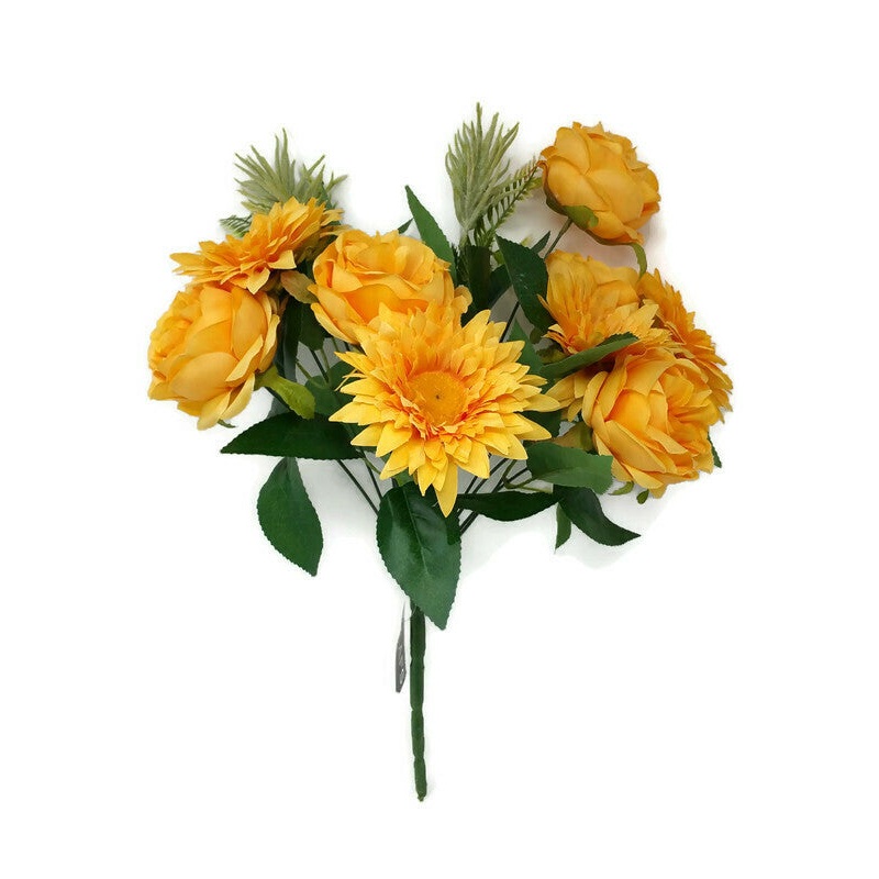 Rose & Sunflower Bush x 42cm – Yellow