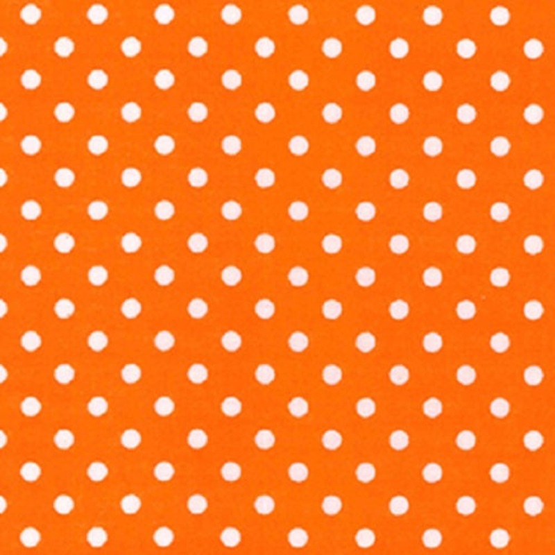 1 Metre  4mm Polka Dot Polycotton Fabric x 112cm – Orange – till code 4rng