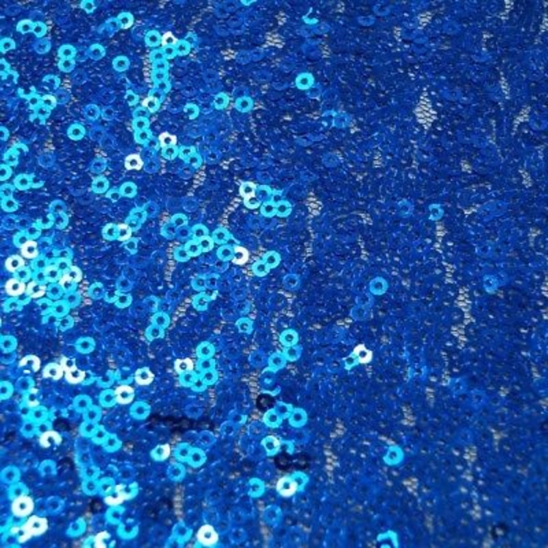 1 Metre All Over 3mm Sparkle Sequins Fabric – Royal Blue -width 130cm