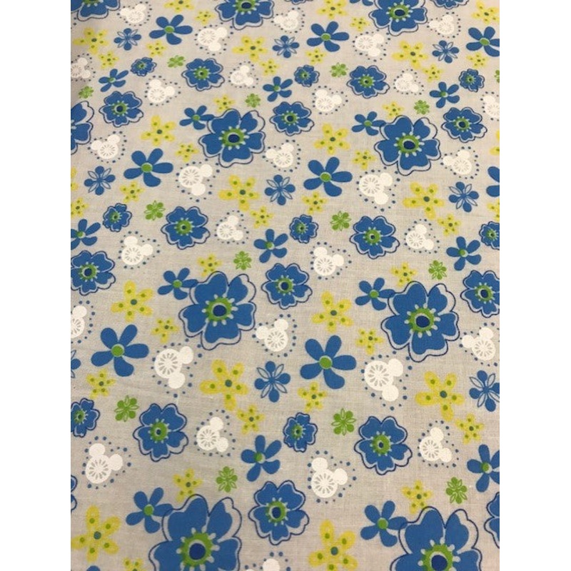 1 metre Blue Petunia Polycotton Fabric x 112cm –  Vintage 60’s