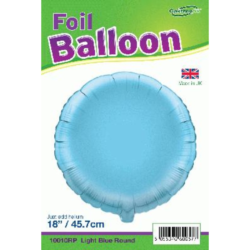 18 Foil Round Balloon – Light Blue