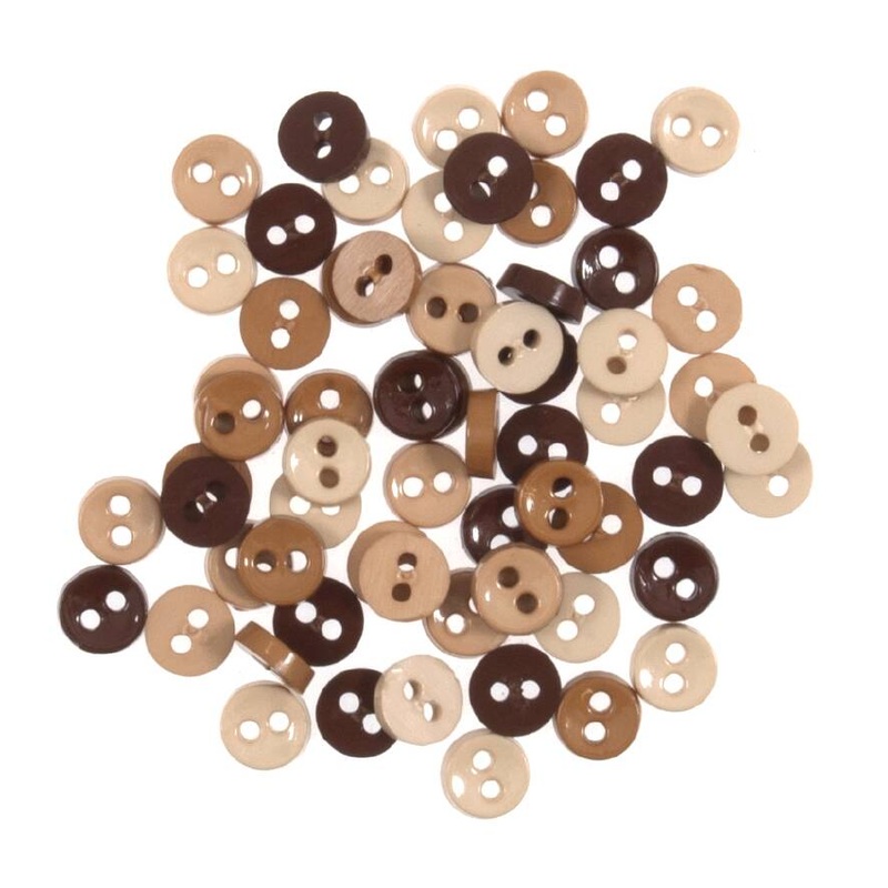 7mm Small Craft Buttons – 4g Random Mix of Natural Shades