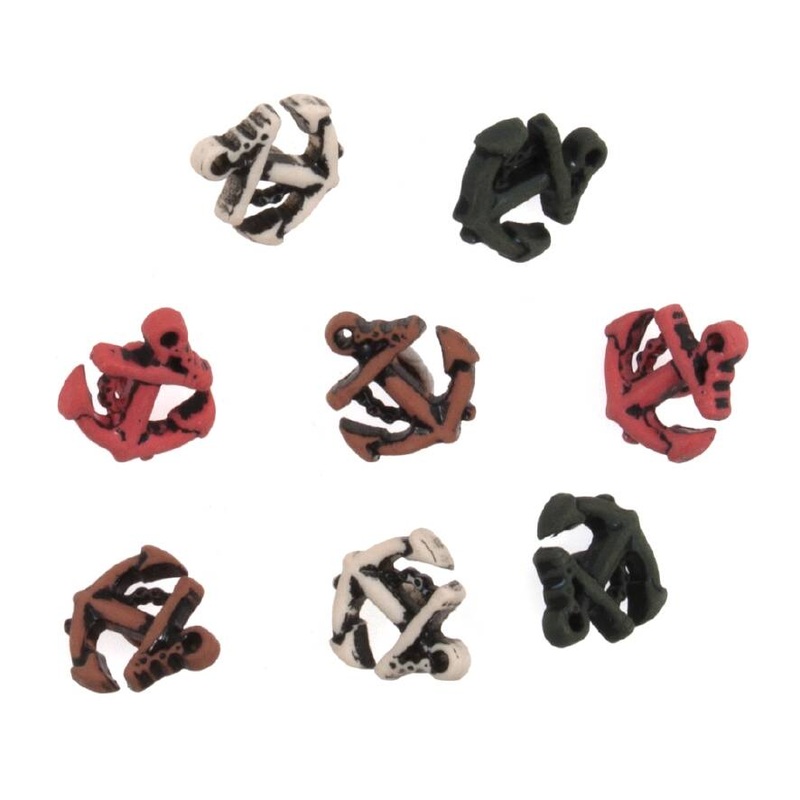 Novelty Craft Buttons – Anchors – Pack of 8