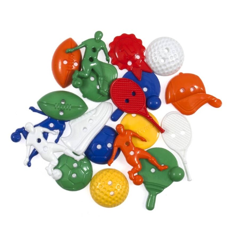 Novelty Craft Buttons – Sport – 20g Pack