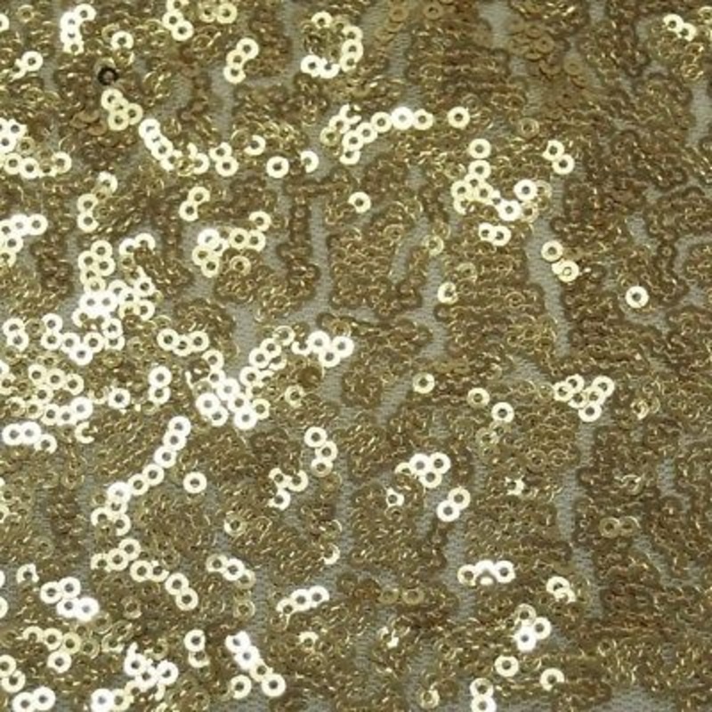 1 metre All Over 3mm Sparkle Sequins Fabric – Gold