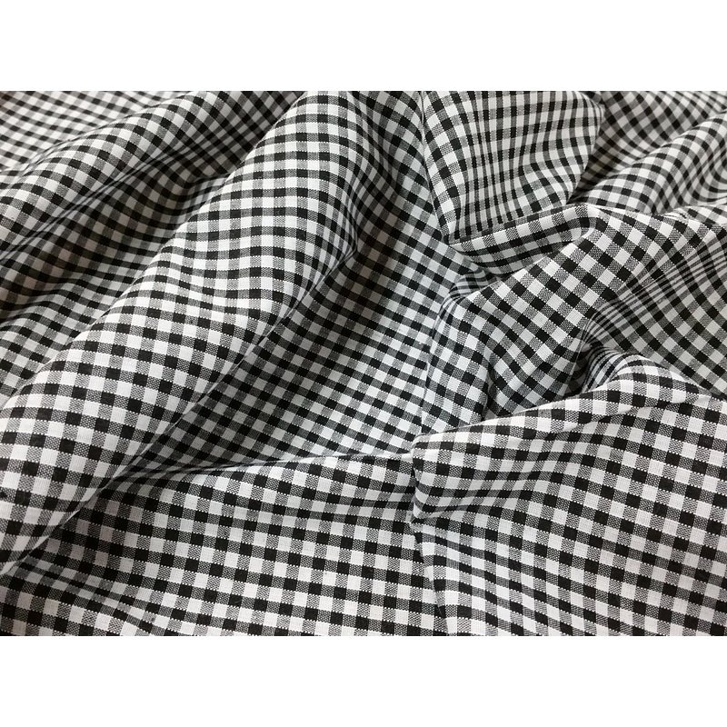 1 Metre Gingham 1/8 Check Polycotton Fabric x 112cm – Black