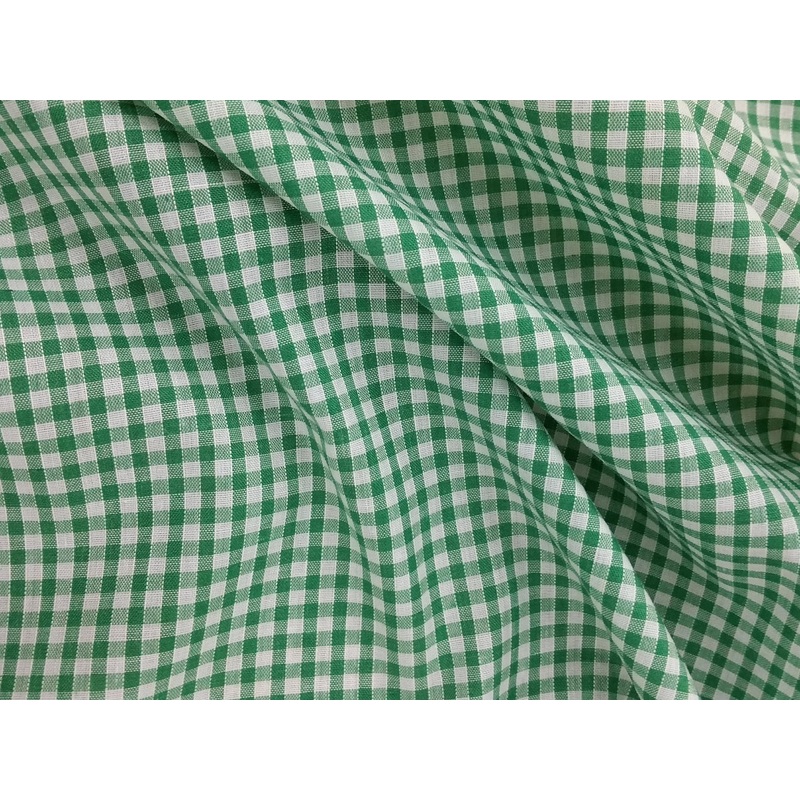 1 metre Gingham 1/8 Check Polycotton Fabric x 112cm – Emerald