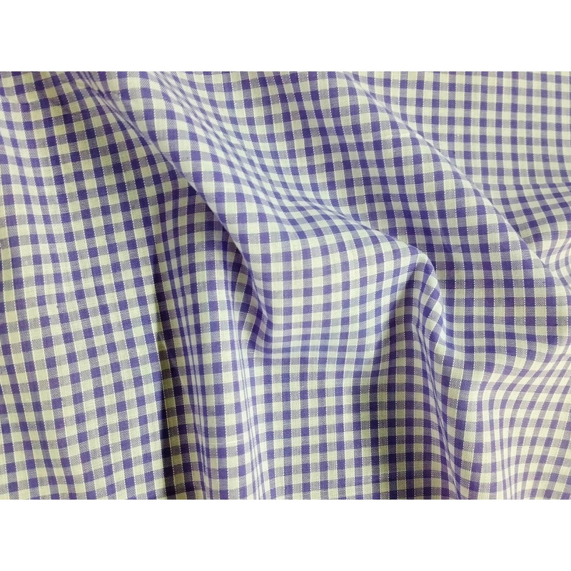 1 metre Gingham 1/8 Check Polycotton Fabric x 112cm – Lilac