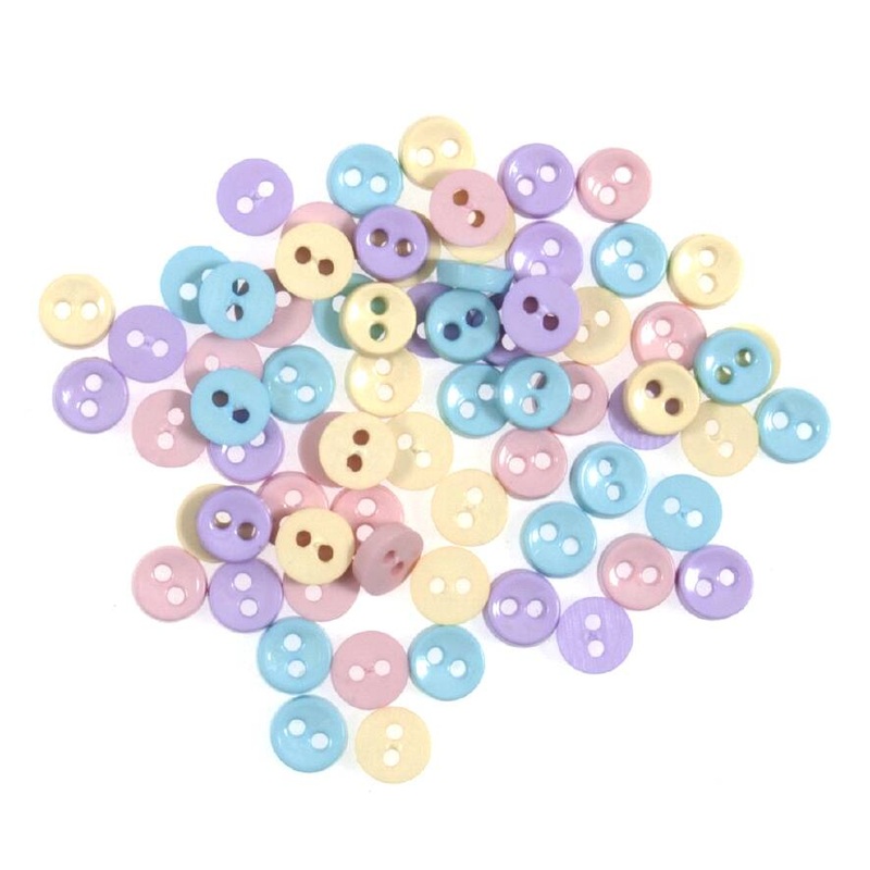 7mm Small Craft Buttons – 4g Random Mix of Pastel Shades