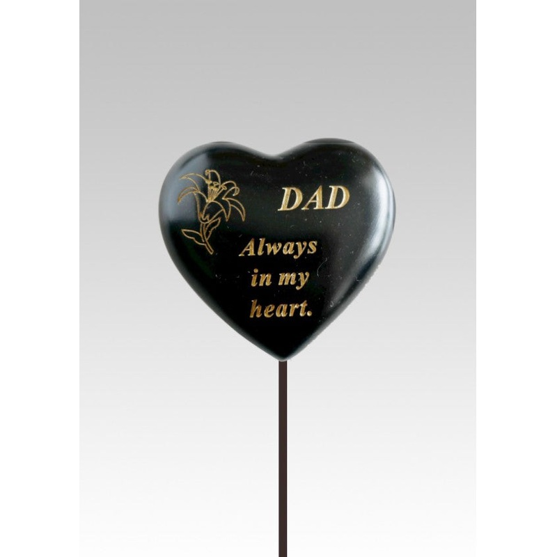 Black & Gold Lily Heart Stick – Dad