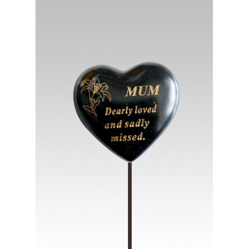 Black & Gold Lily Heart Stick – Mum