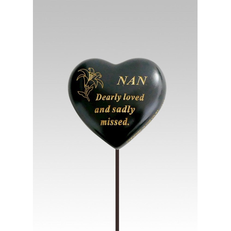 Black & Gold Lily Heart Stick – Nan