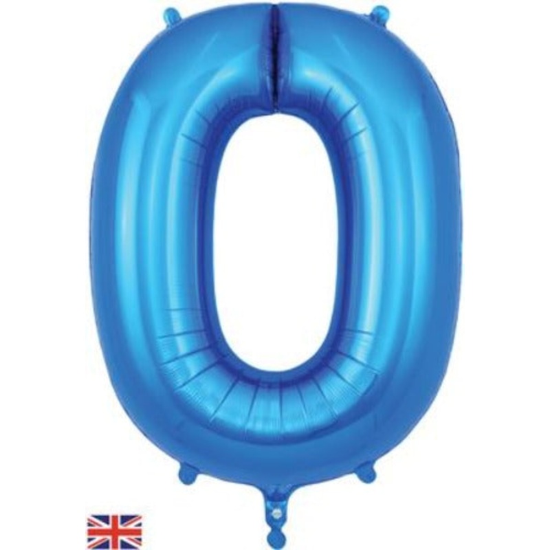 Blue 34 inch Foil Balloon Number – 0