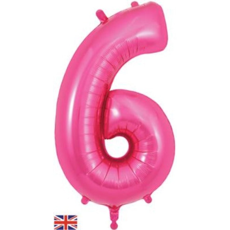Pink  34 Foil Balloon Number – 6
