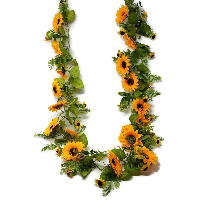 1.8m Sunflower & Foliage Garland