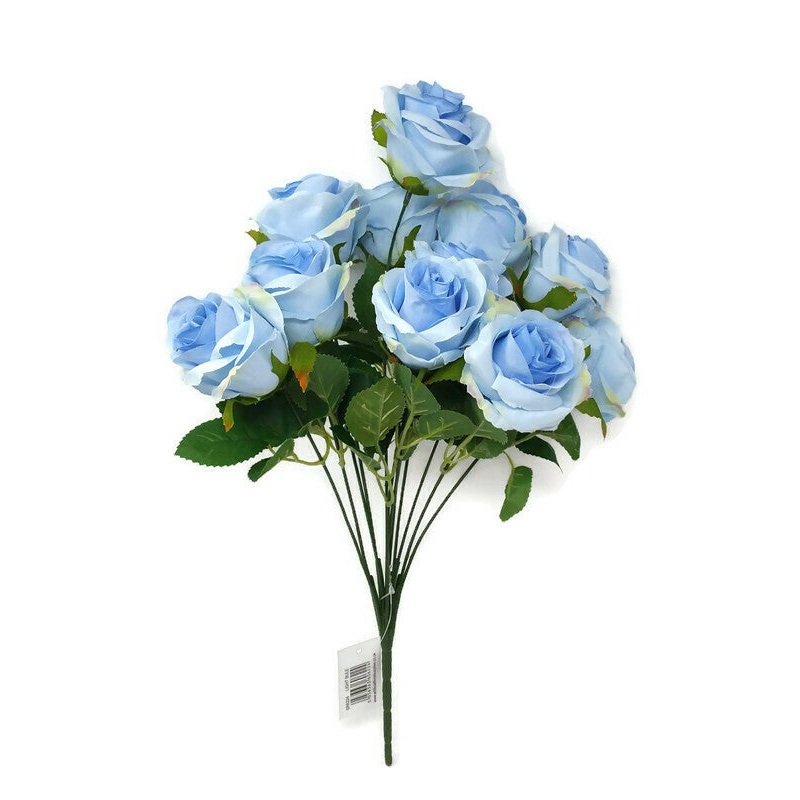 10 Head Rose Bush x 44cm – Light Blue