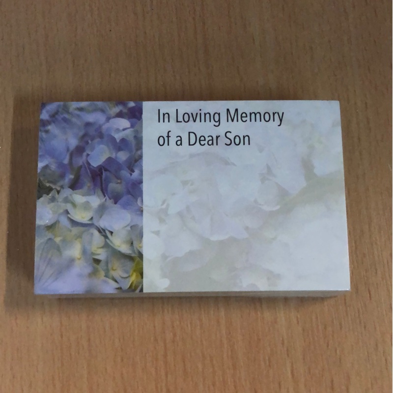 50 Florist Cards – In Loving Memory of A Dear Son – Hydrangea