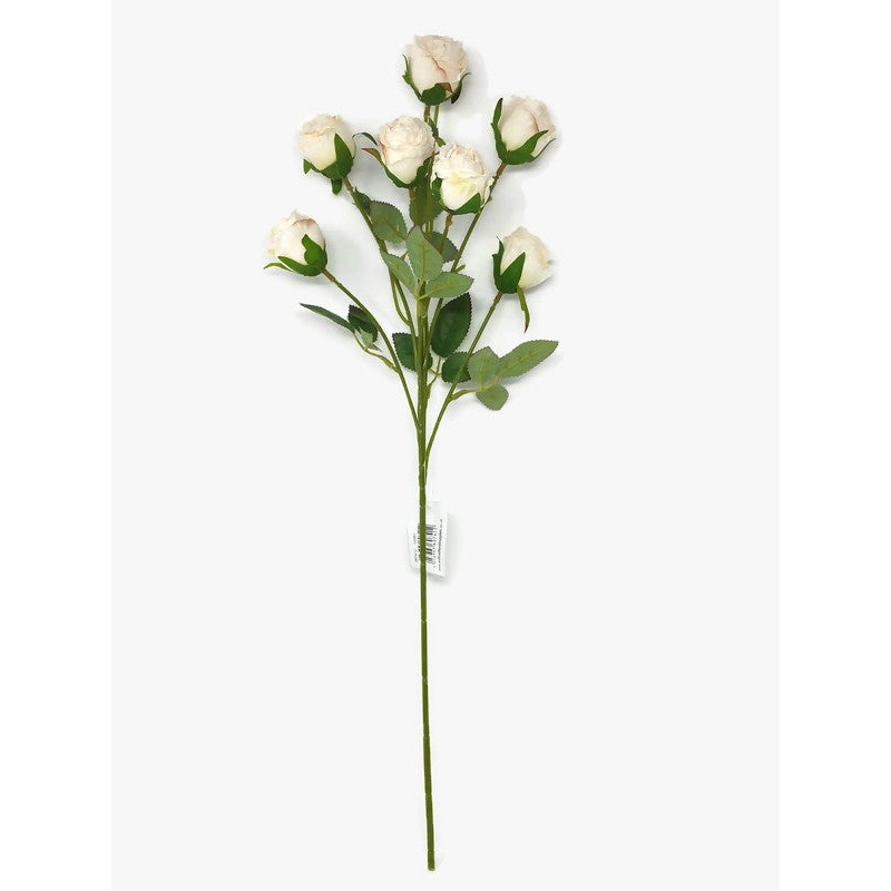 7 Head Rose Spray x 55cm – Ivory