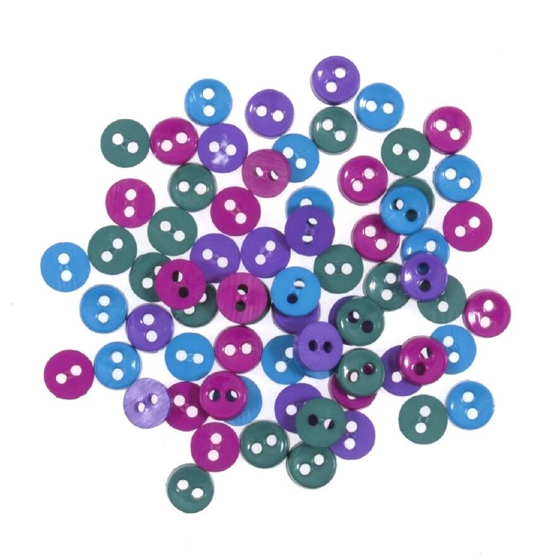 7mm Small Craft Buttons – 4g Random Mix of Jewel Shades