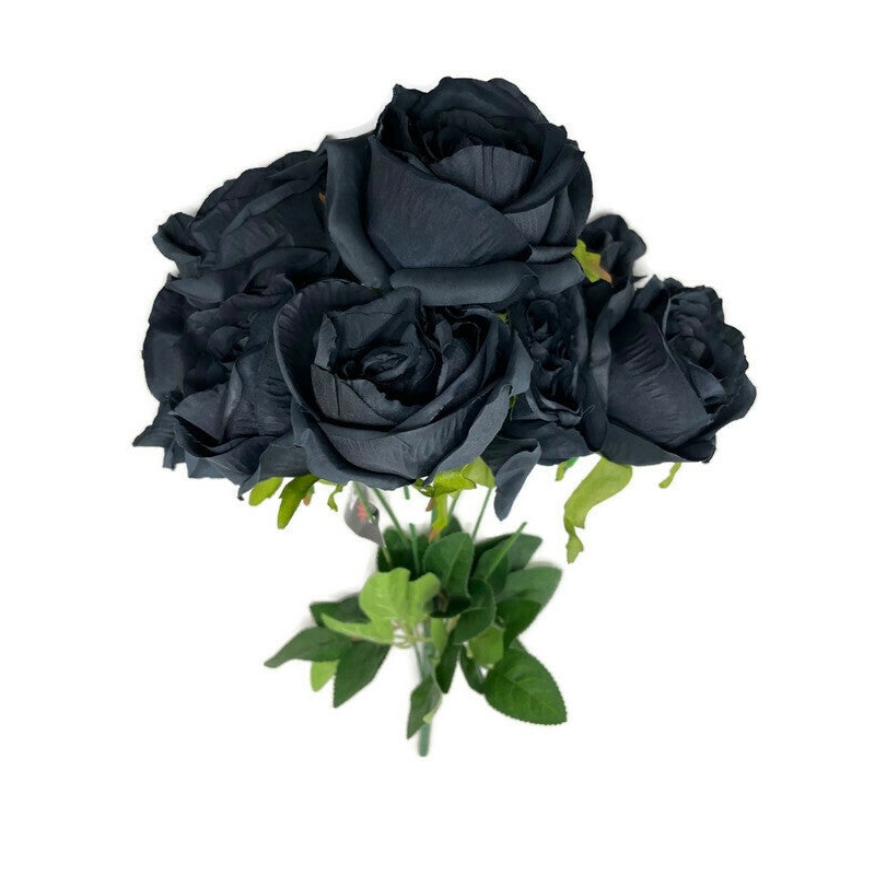 9 Head Rose Bush x 48cm – Navy