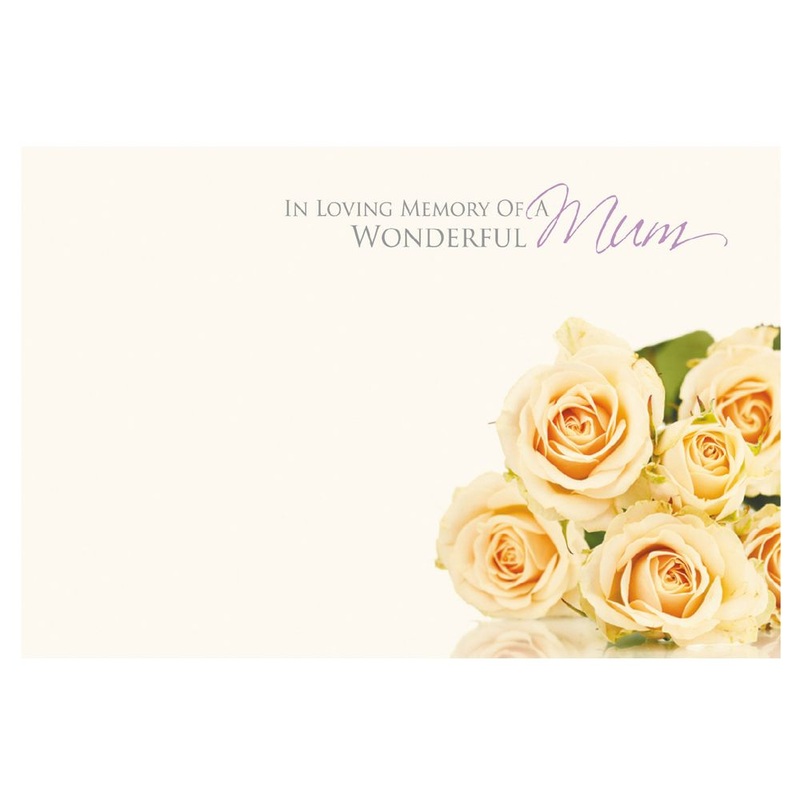 9 Large Sympathy Message Cards – 12.5 x 9cm –  Wonderful Mum – Cream Roses