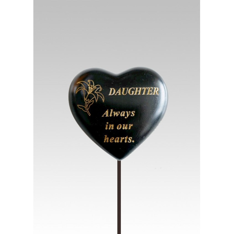 Black & Gold Lily Heart Stick – Daughter