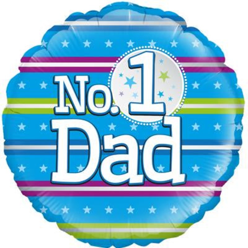 Number 1 Dad 18 Foil Balloon – Father’s Day Celebration Birthday Balloon