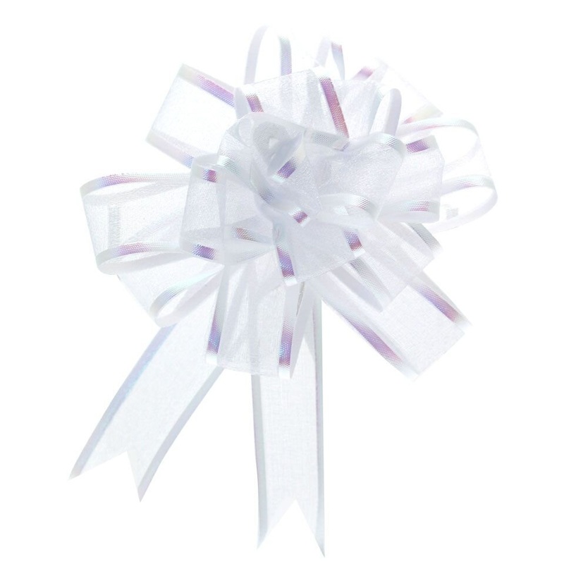 Organza Pull Bow x 25mm – White