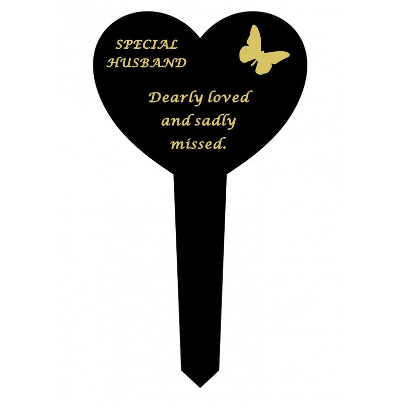 Plastic Black Heart Spike – Special Husband