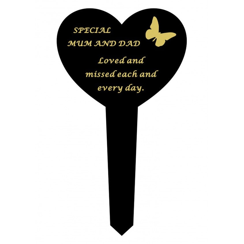 Plastic Black Heart Spike – Special Mum & Dad