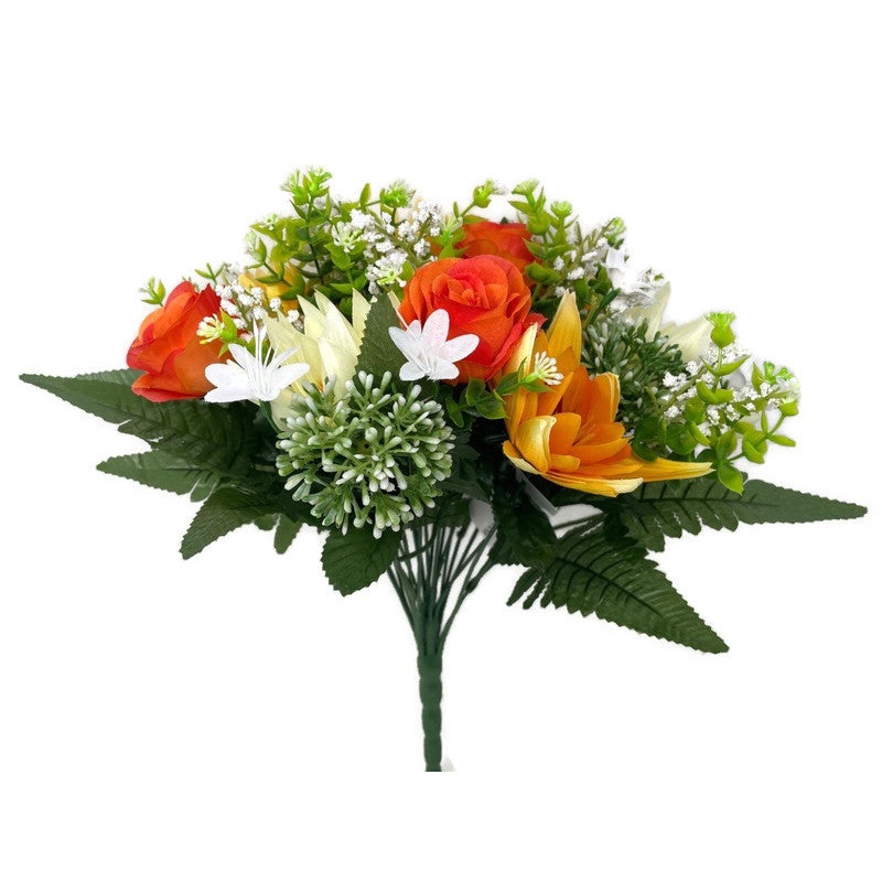 Water Lily Rose & Snowball Bush – Yellow & Orange