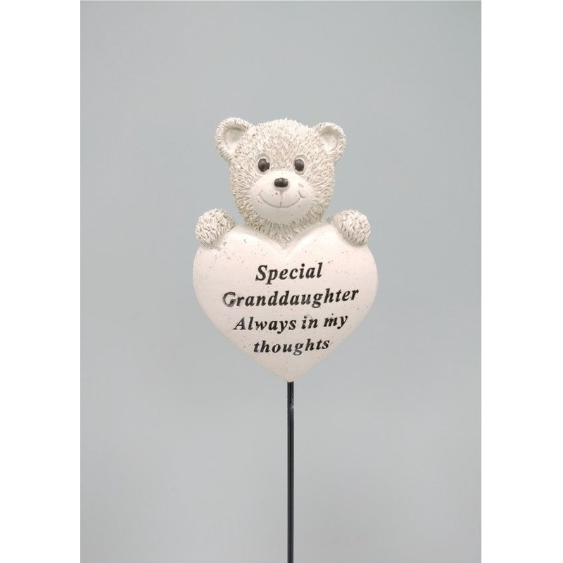 Memorial Bear Heart Stick – Granddaughter