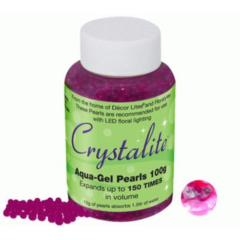 100g Aqua Water Gel Bead Pearls – Expands – Pink